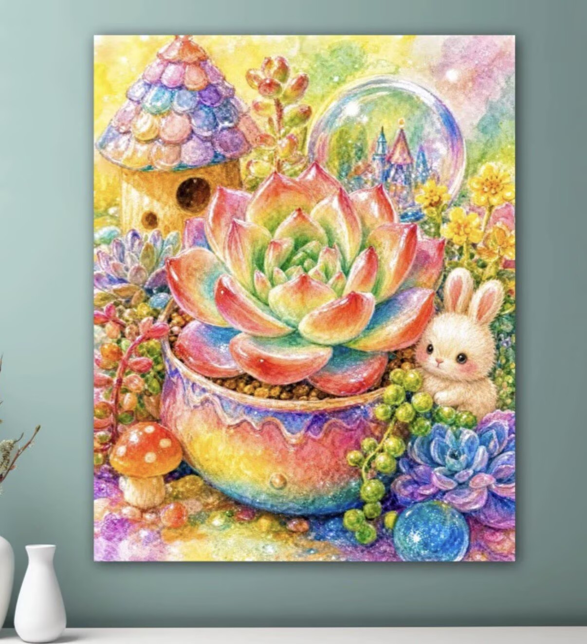9CT 11ct Succulent Printed Kit - Cotton Embroidery Thread Skeins ulasan dan harga