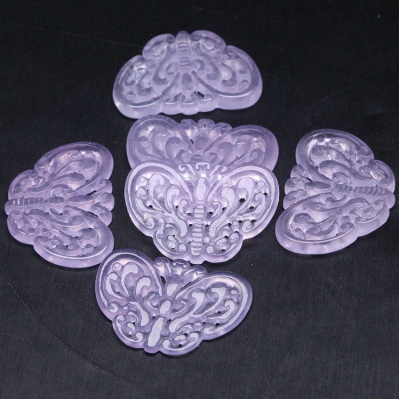 2pc Natural Purple Jade Hollow - Beading ulasan dan harga