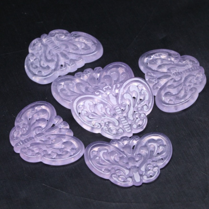 2pc Natural Purple Jade Hollow - Beading ulasan dan harga
