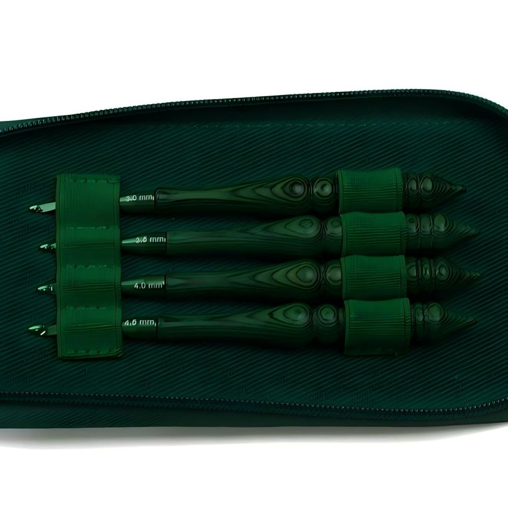 Crochet Hook Set Green Synthet - Wooden Crochet Hooks Ergonomic Handle ulasan dan harga