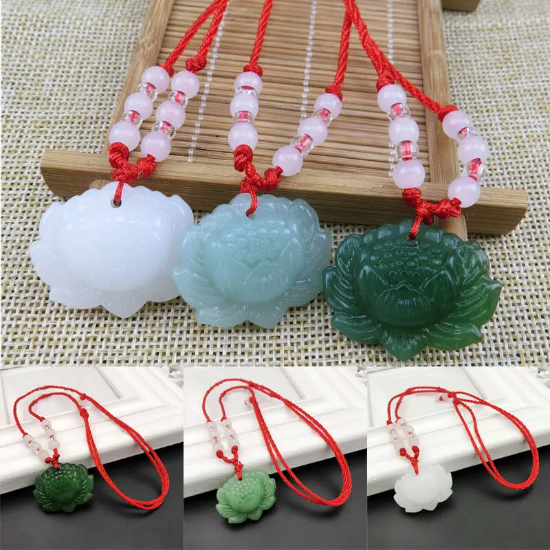 Natural Green Jade Lotus Penda - Beading ulasan dan harga