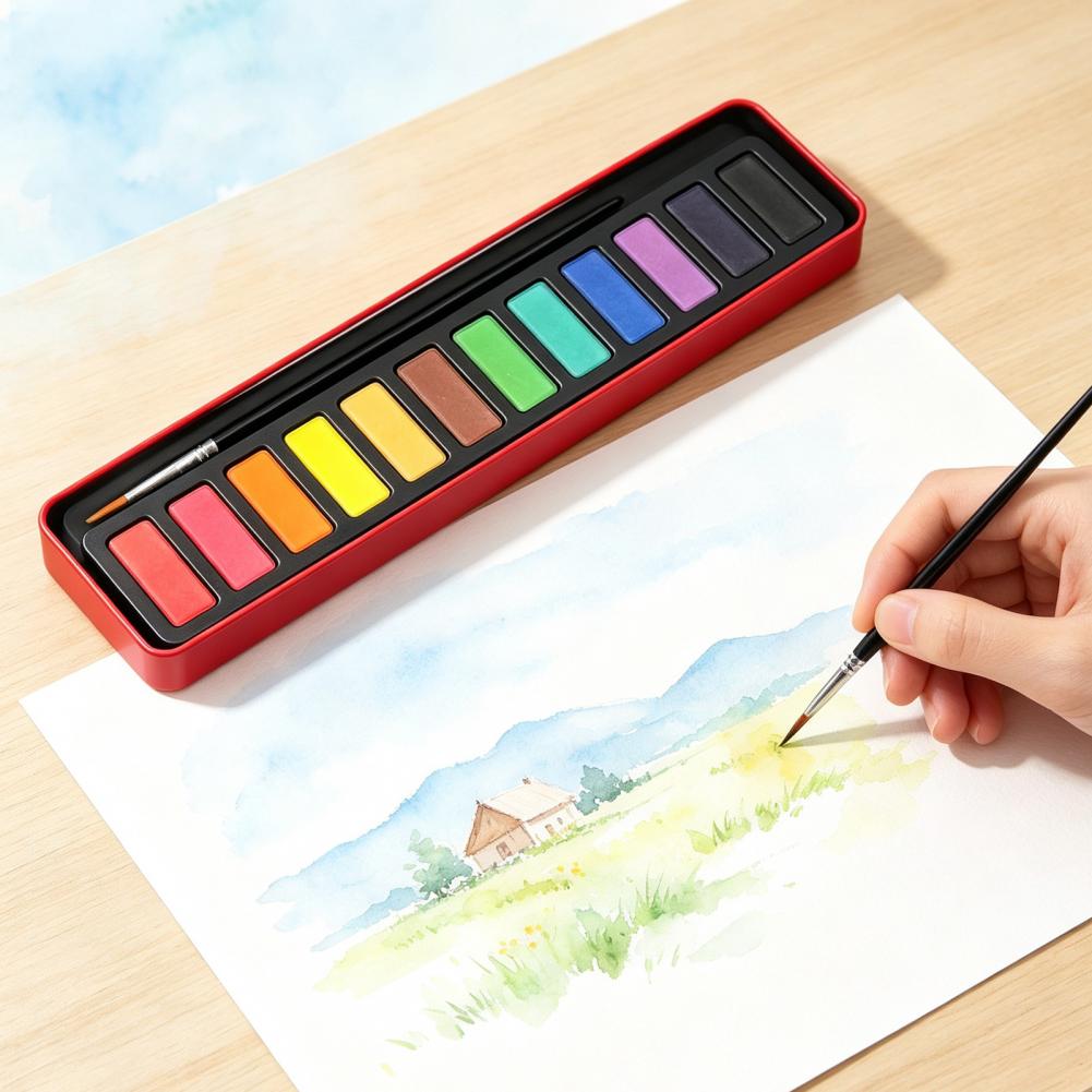 Portable Watercolor Paint Set  - Watercolor Paint Set Solid Pigment ulasan dan harga