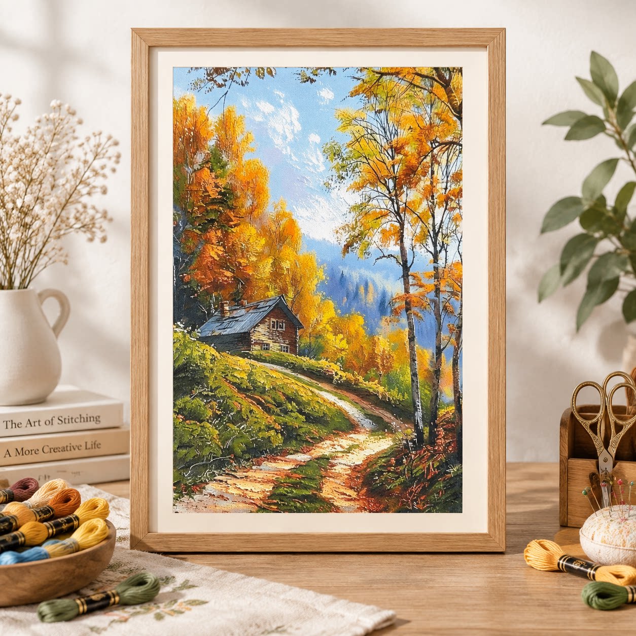 [ZZ9250-Autumn Forest Cabin] D - Cross Stitch Stamped Kits Beginners ulasan dan harga