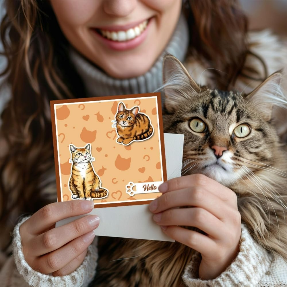 Cat Clear Stamps Realistic Cat - Clear Silicone Stamps For Card Making ulasan dan harga
